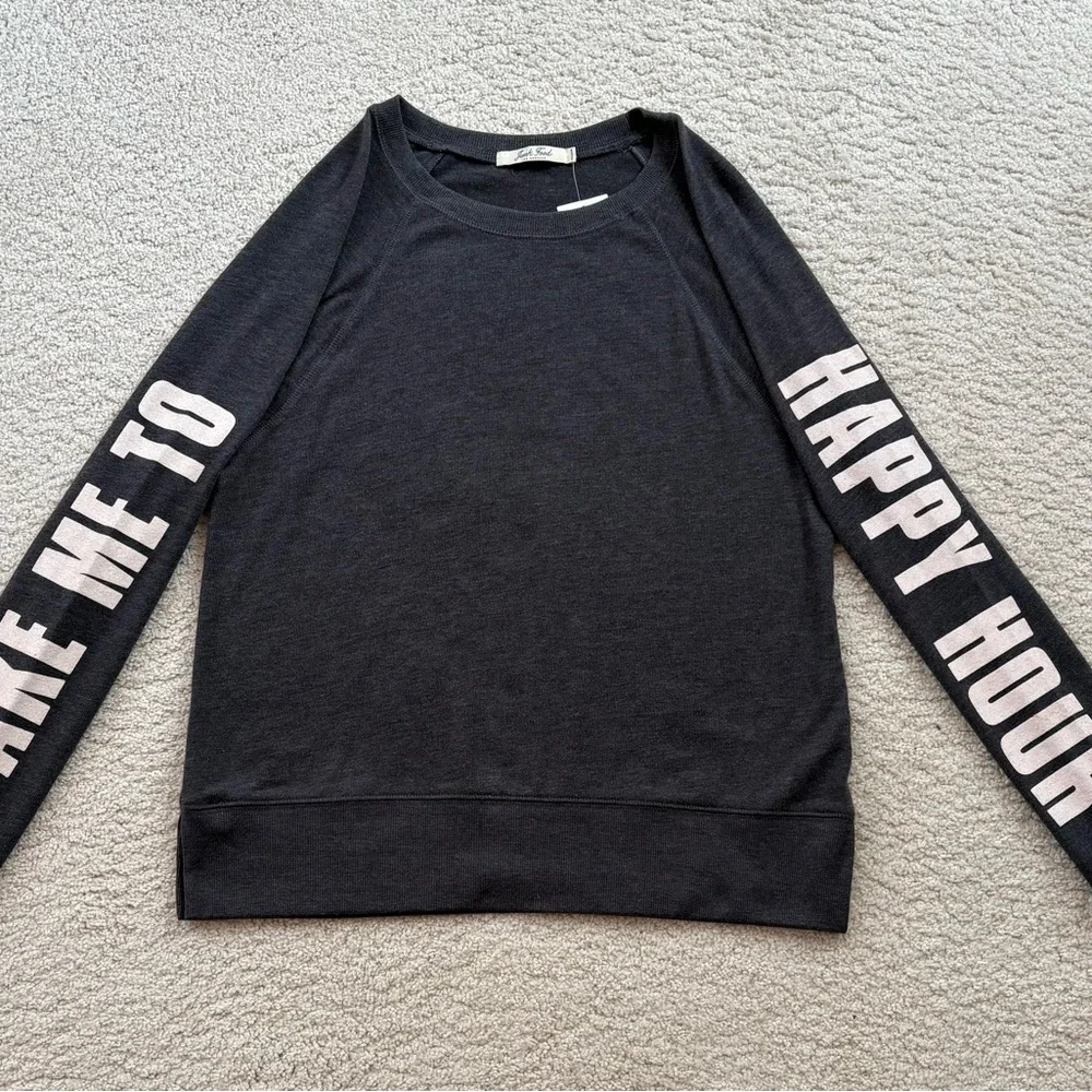 “Take Me To Happy Hour” Gray Knit Sweater by Junk Food Los Angeles - Picture 12 of 16